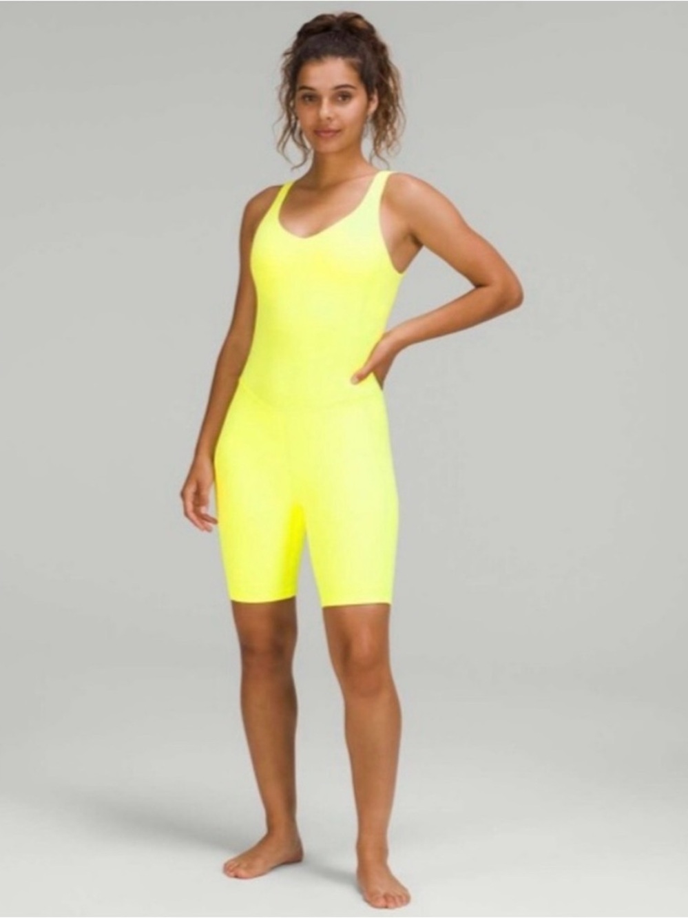 Lululemon Align Bodysuit 8” Electric Lemon Size 12